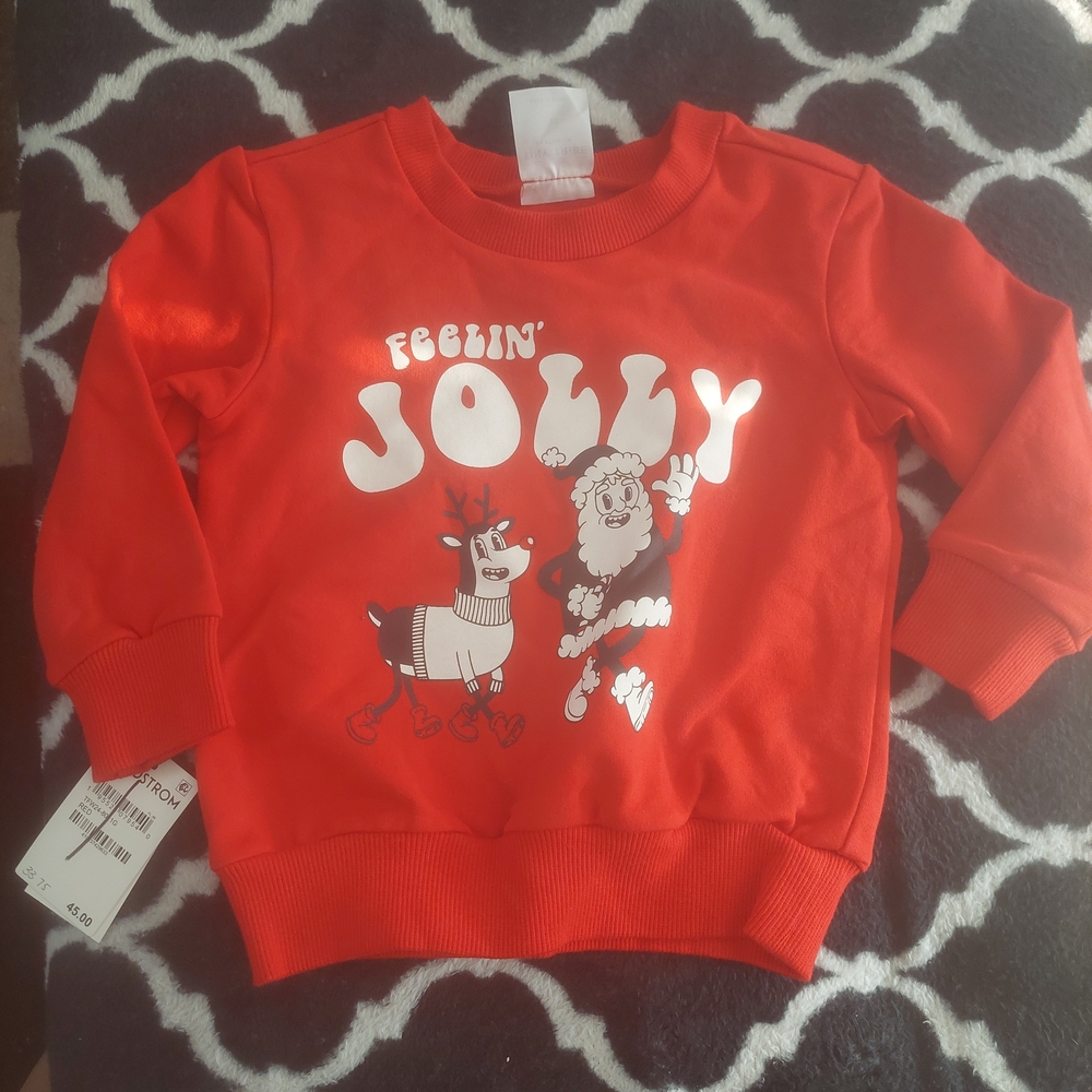 NWT Tiny Tribe holiday sweatshirt size 2T‎ red